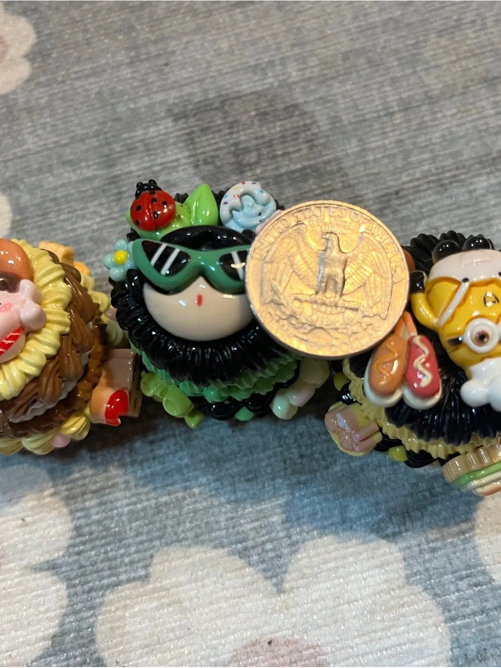 Unique Handmade Set of 3 Kawaii Mini Storage Containers Cute Gift Idea